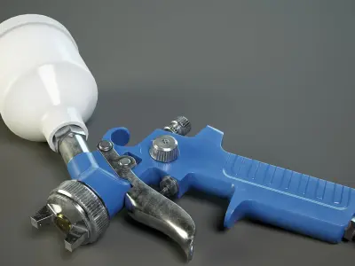 Paint Spray Gun PBR Low-poly 3D model