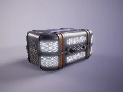 PBR SciFi Portable Containment Unit Low-poly 3D model