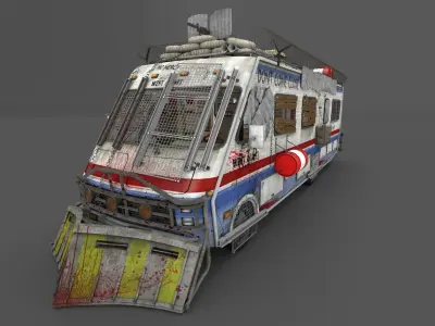 Apocalypse vehicle - Motorhome Low-poly 3D model