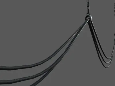 Cables set of wires hanging Low-poly 3D model