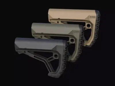 FAB Defense GL-CORE buttstock M4 AR Low-poly 3D model
