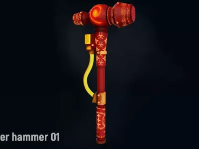 AC thunder hammer 01 Low-poly 3D model