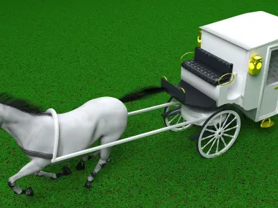 White Carriage 4K 3D model
