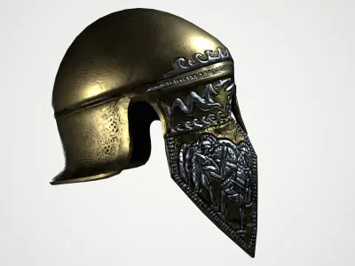 Italian Chalkidian helmet Low-poly 3D model