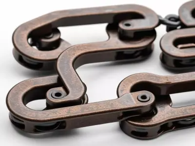 Distressed Industrial Track Chain Link 3D model