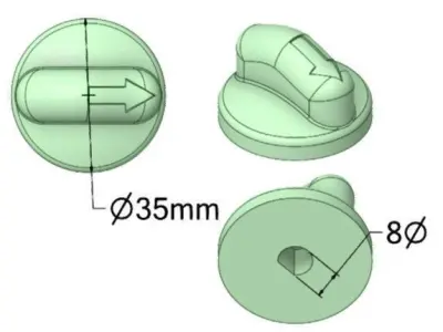 Gas stove knobs universal fit 2 models 3D print model