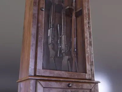 Rifle cabinet Low-poly 3D model