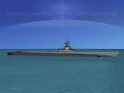 Gato Class Submarine SS220 USS Barb 3D model