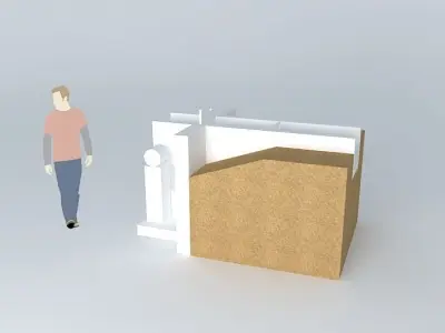 Turbine wooden box with pencil in it Free 3D model