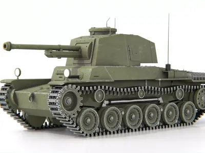 Type 3 Chi-Nu Medium Tank WWII Japanese Tank 3D model