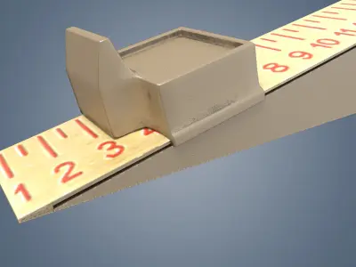 Low mold PBR wedge vernier feeler gauge Low-poly 3D model