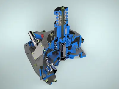 Worm gear with safety clutch 3D model