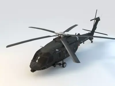 Chinese Z20 helicopter Low-poly 3D model