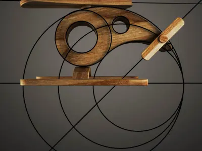 Helicopter wooden toy 3D print model