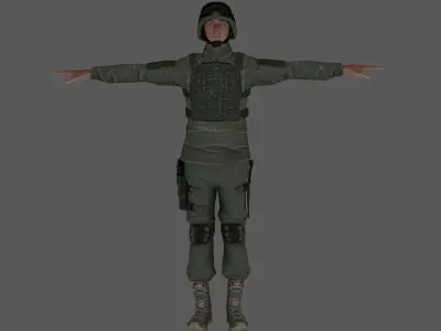Rigged Soldier 10 3D model