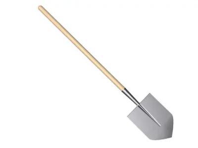 Shovel Low-poly 3D model 3