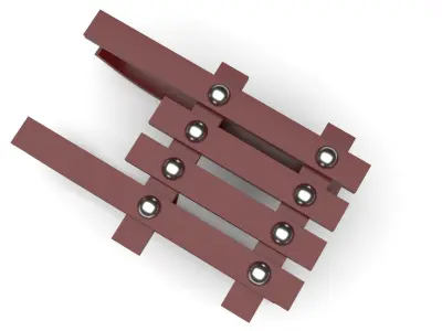 Wooden Sled 3D model