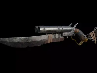 Craft Shotgun Low-poly 3D model