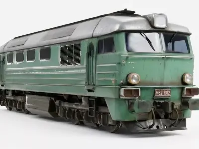Realistic 1990s Regional Commuter Train 3D Model Low-poly 3D model