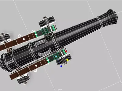 18th century ship cannon 3D model