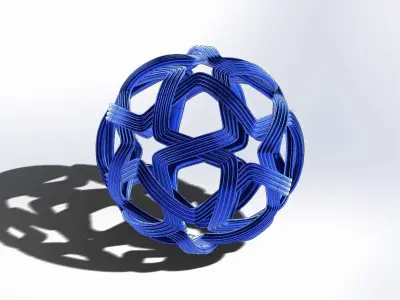 Complex Woven Ball 3D print model
