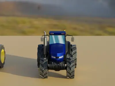 Tractor Collection Game Asset Low-poly 3D model