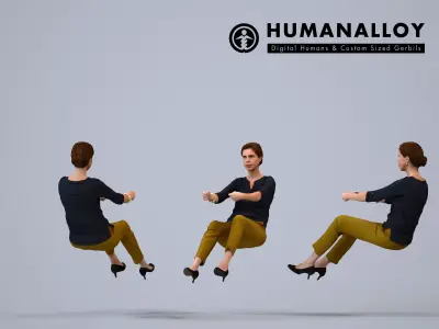 00094Laura005 - Adult Caucasian woman waiting by car in casual 3D model