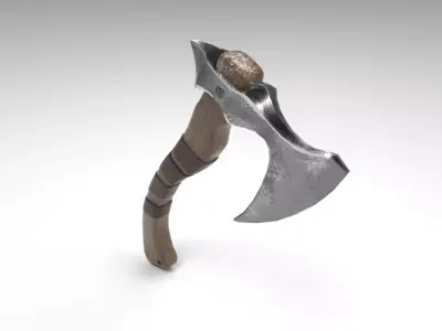 Battle Axe Low-poly 3D model 19