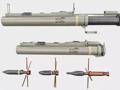 M72 Law Rocket Launcher With Ammo Low-poly 3D model