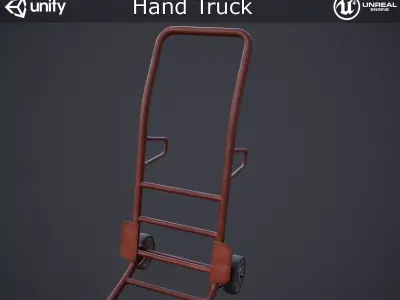 Hand Truck Low-poly 3D model 10