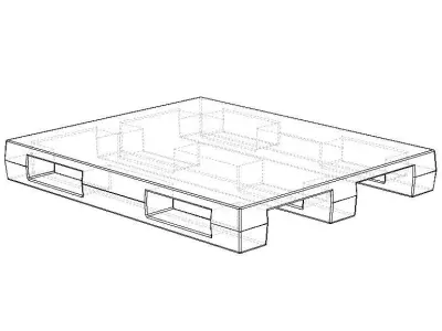 1200X1000mm HDPE Fork Lift Plastic Pallet 3D model