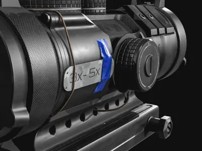 3X  5X Rifle Scope Low-poly 3D model