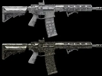 assault rifle ar-15 3D model purchase