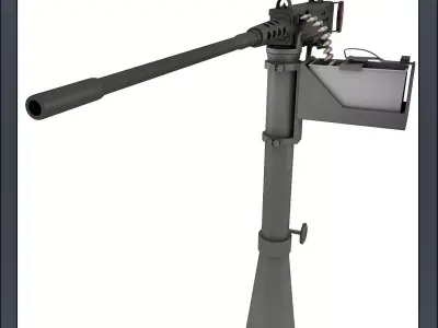 M2 Browning MG Machine Gun on Stands 3D model