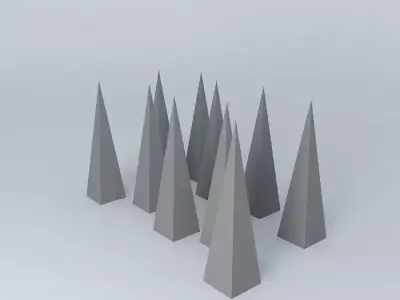 Spikes group of cones Free 3D model