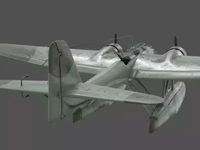 He 115 C-1 Torpedo Bomber Seaplane Low-poly 3D model