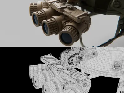 Ops Core FAST - GPNVG-18 -  Peltor Comtac - High Detail 3D model