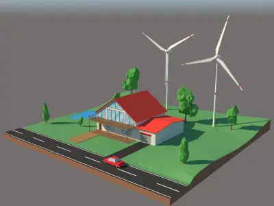 Alternative Energy Cartoon 3D model