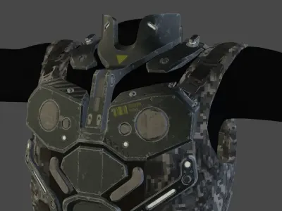Tactical tech wear Vest Low-poly 3D model