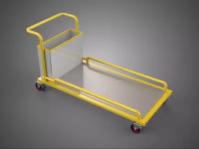 AIRPORT BAGGAGE UTILITY FLATBED CARGO TRANSPORT CART TROLLEY BAG 3D model