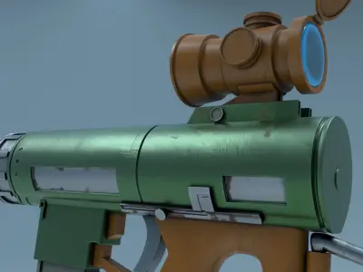 Stylized Gun Uzi Low-poly 3D model