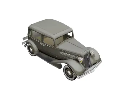 Buick 1935 Low Poly Early Vintage Antique Car 3D Model Low-poly 3D model
