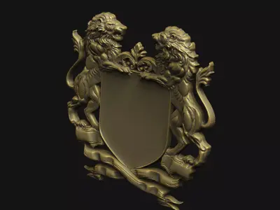 Crest engraving carving  coat of arm cnc router 3D print model