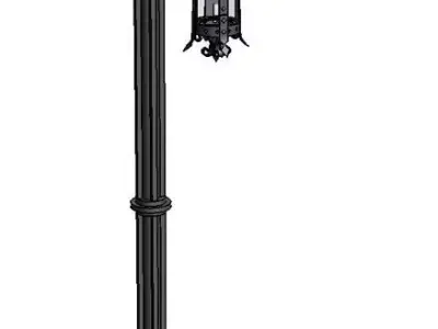 Outdoor lantern with double arm 3D model