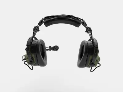 Pilots Headset Low-poly 3D model