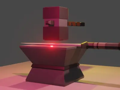 Ancient Sword forging for free  Free low-poly 3D model