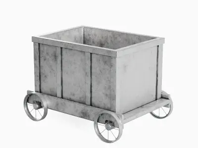 Mining Trolley 02 Low-poly 3D model