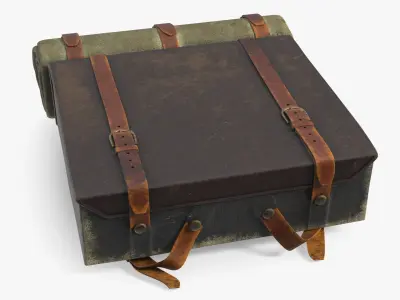 Vintage Military Pack with Wear Marks 3D model