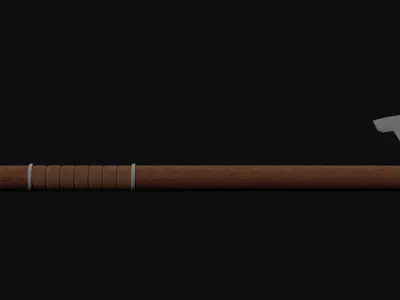 Set of 5 medieval axes - procedural materials Low-poly 3D model