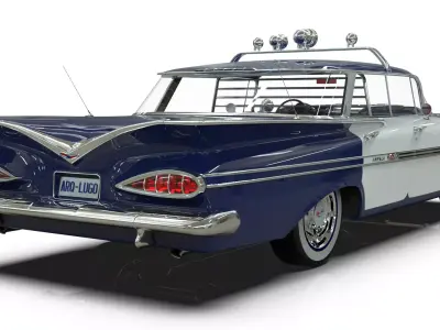 1959 Chevrolet Impala Police Patrol Low-poly 3D model